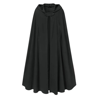 Women Long Cape Cloak Stylish Hooded Wool Blend Cloak Coat Ladies Autumn Hoodies Poncho Warm Cosplay Jackets Outwear Windbreaker