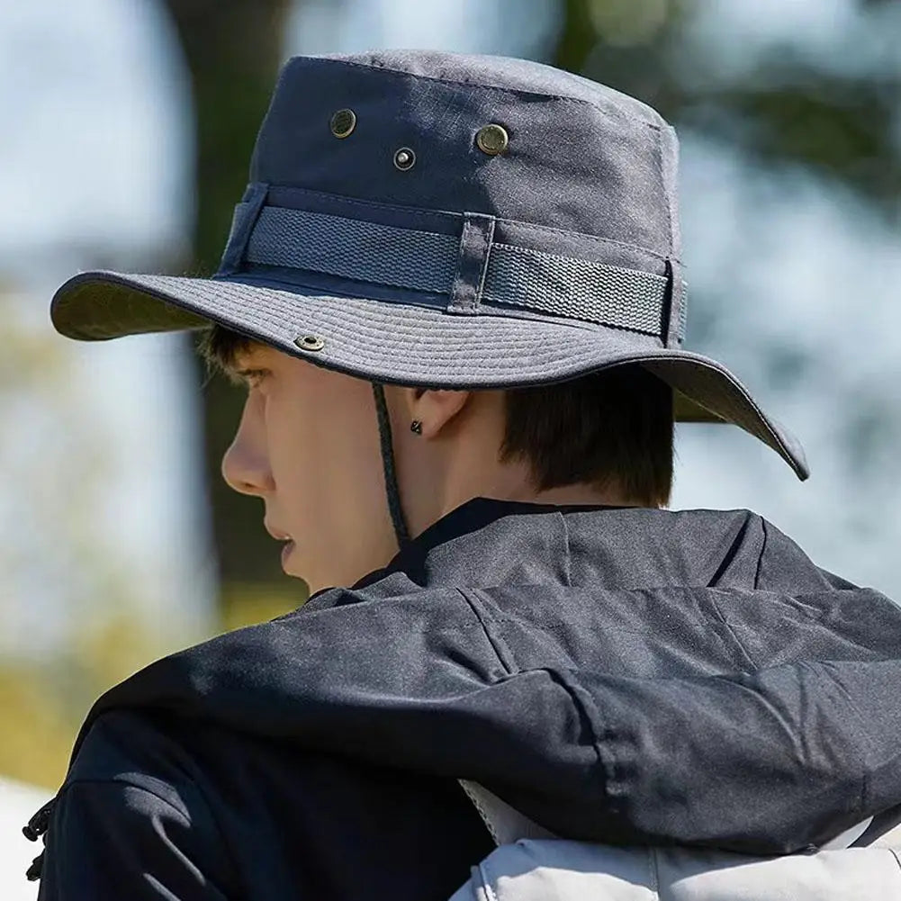Sunshade Cowboy Bucket Hat Fishing Sun Cap Summer Ultralight Sunscreen for Outdoors Work Camping Hiking Climbing UV Protection