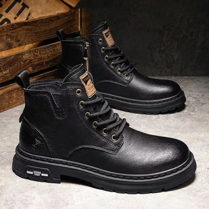 Winter Männerstiefel Trendy Herrenschuhe Britische Frachtstiefel im Freien im Freien vielseitige Freizeitschuhe Mann Schuhe Knöchelstiefel