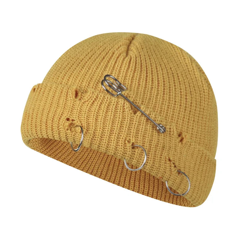 Brand Oohmy Knitted Hats for Men Women, Skullies Caps, Warmer Bonnet, Casual Cap, Monochromatic, Male and Female, Winter, 2024