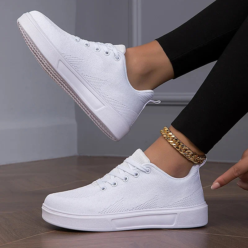 2025 tênis pretos feminino malha casual cidadã esporte sapatos planos meninas respiráveis tênis grossos brancos tenis feminino