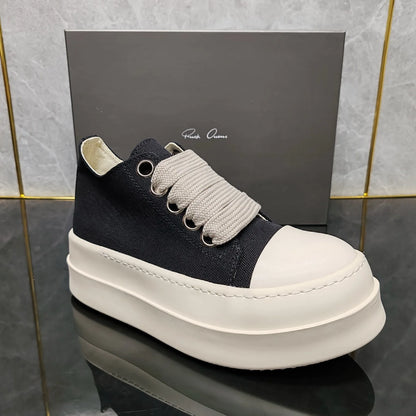 Ricks shoes high-density canvas low-top shoes Joker thick shoelaces casual shoes thickened height shoes couple.