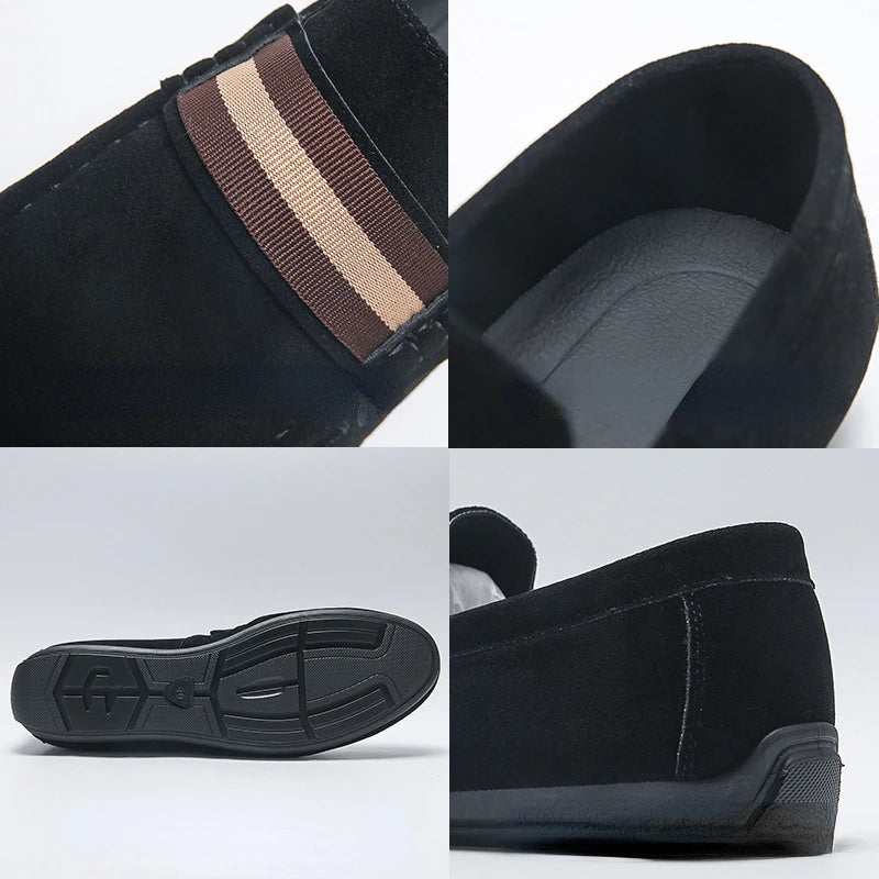 Forår mænds afslappede sko ruskind loafers til mænd moccasins af høj kvalitet fladder mandlige vandresko komfortable mænds køresko
