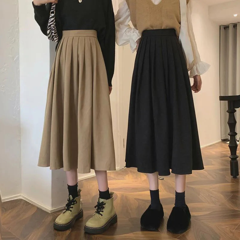 Lucyever Vintage Brown High mitti Pleated Pil