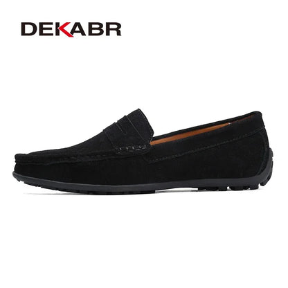 Dekabr Brand Fashion Summer Style Soft Loafers ægte læder høj kvalitet fladt afslappet sko åndbare mænd lejligheder køresko