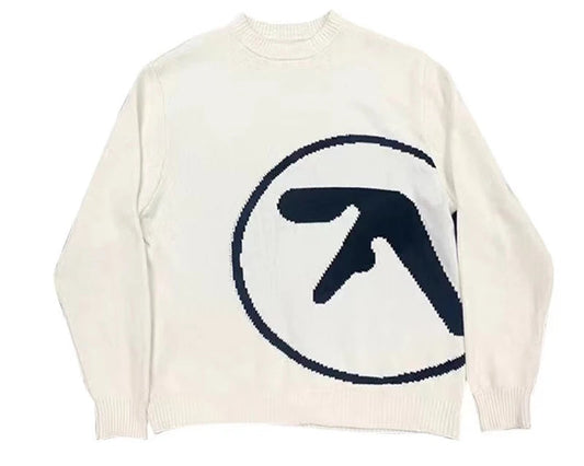 Men's Sweater Aphex Twin Knit Winter Oversized Vintage Long Sleeve Tops Jumper Pullover Y2k Streetwear Graphic Fashion Clothing