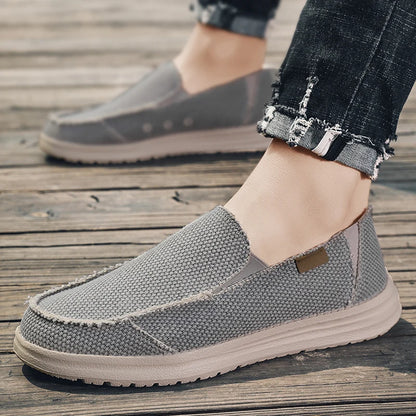 Summer Denim Canvas Uomini Scarpe casual traspiranti Sneaker non slittanti per estesi comodi scarpe da guida comodi mocassini da uomo di grandi dimensioni 39-47