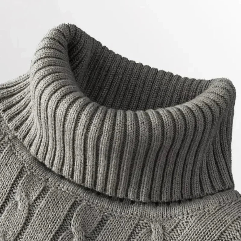 Suéter de cuello alto para hombres sólidos de color sólido