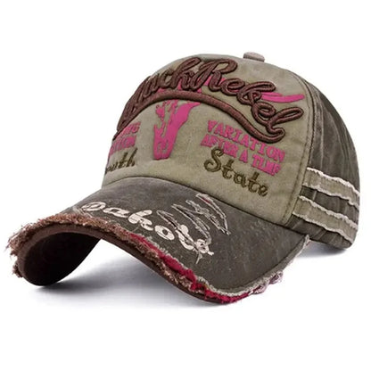 Cargador de algodón de algodón unisex letra bordado de béisbol gaca de béisbol patrón de cabeza de vaca