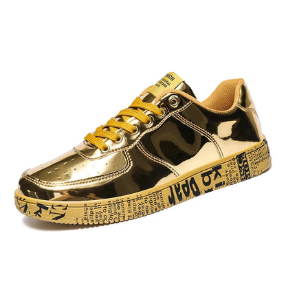 Noi adidași din aur pantofi de cuplu de lux casual sclipici de sclipici bărbați hip-hop streetwear skateboard pantofi bărbați designer de încălțăminte de design
