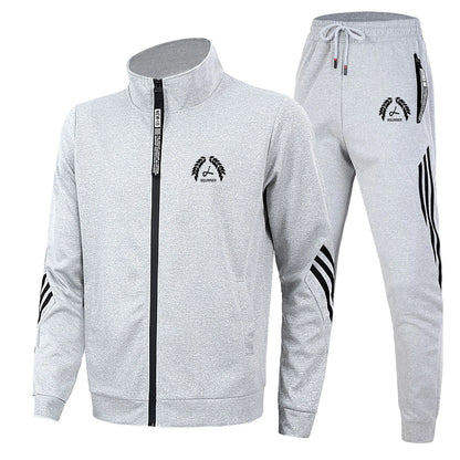 2024 رجال جدد يديرون مجموعات من قطعتين zip up cardigan Stand Stack Jacket Sweatshirt+Pants مجموعات للجنسين للملابس الرياضية الربيع