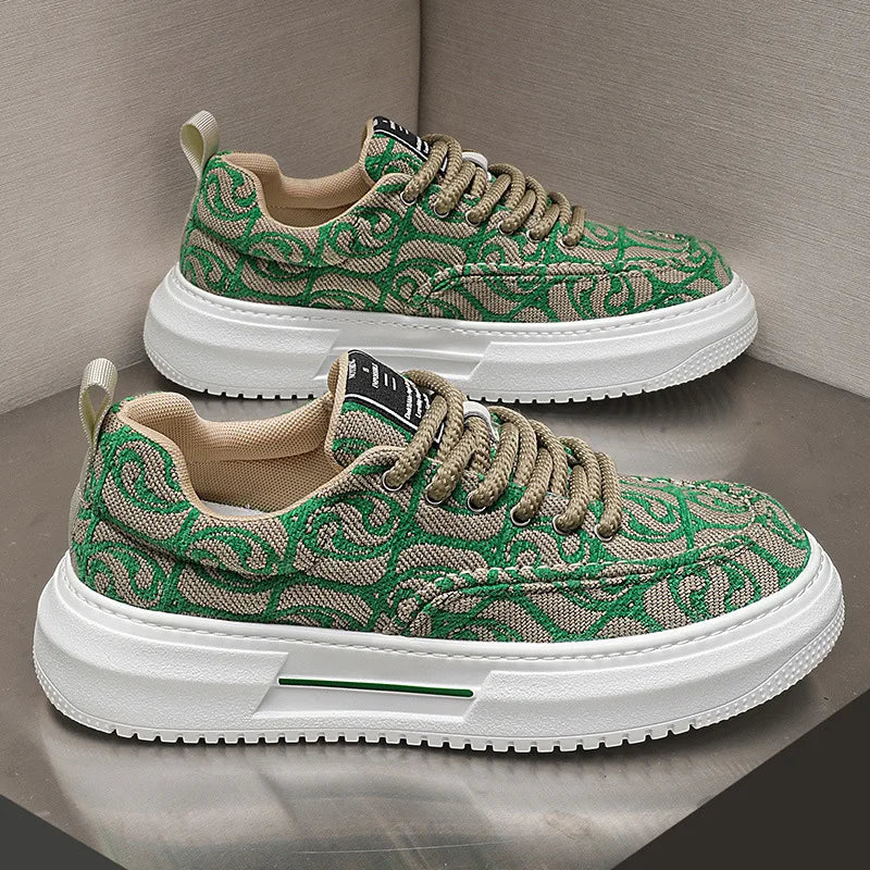 Lenkkarit miehet Uudet muotijäljet Miesten foorum Canvas Shoes Low Top Design Rale Leafers litteä vulkanoidut kengät miehet jalkineet