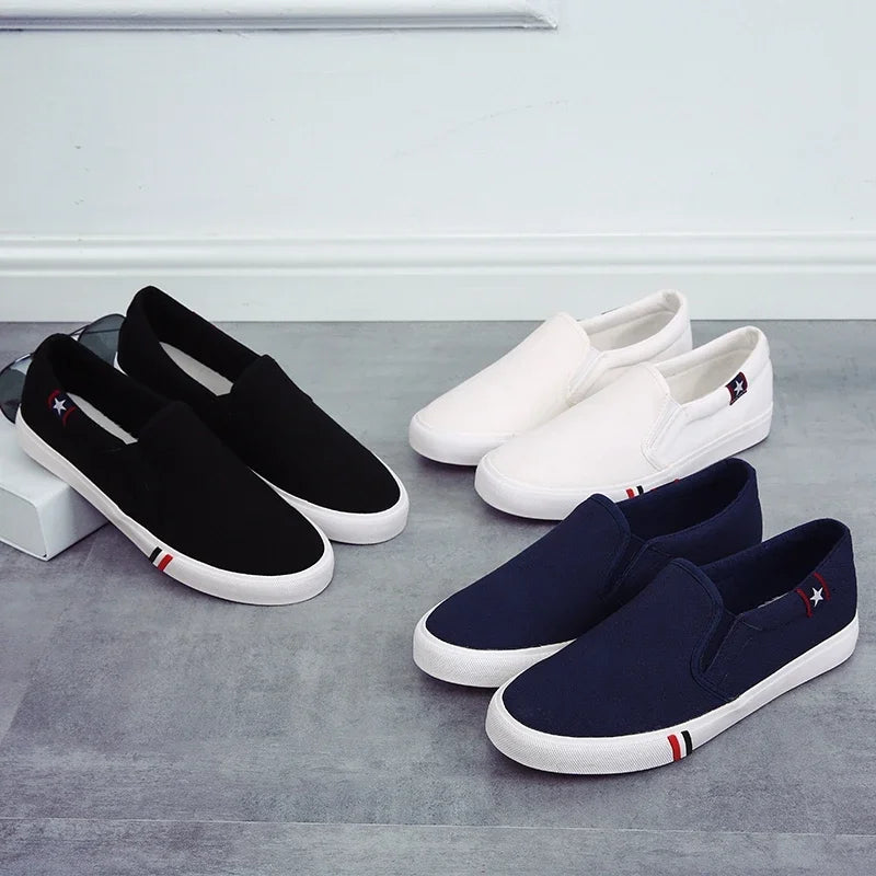 Mænd afslappede sko glider på lærred loafers behagelige at gå lejligheder til mand fyr non slip blød mokkasiner sneakers sommer sommer