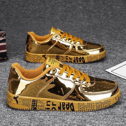 Noi adidași din aur pantofi de cuplu de lux casual sclipici de sclipici bărbați hip-hop streetwear skateboard pantofi bărbați designer de încălțăminte de design