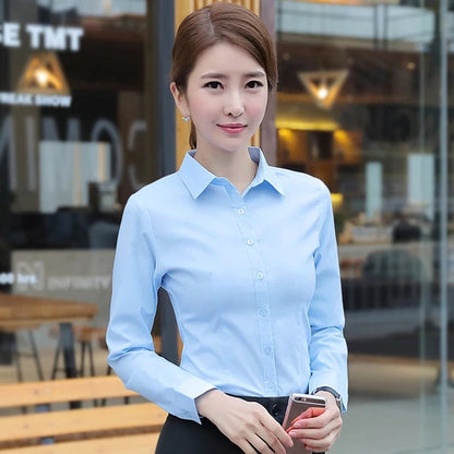 Camicie da donna camicette da donna camicia bianca camicetta a maniche lunghe top da femmina di camicette di base 2023 abiti da donna elegante moda