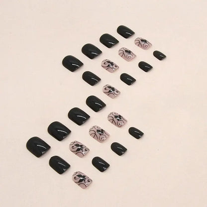 24 PCs Short French Butterfly Nails with 1 Jelly and 1 Nail File