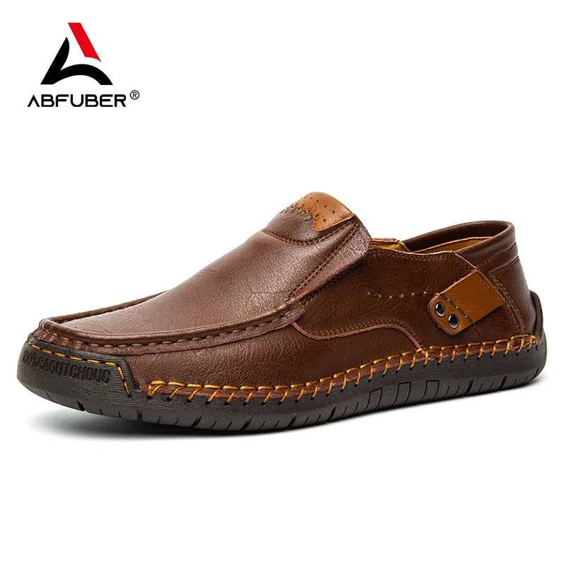 Håndlavede lædermænd sko afslappet komfortable mænd loafers glider på lædersko mænd flads varmt salg Moccasins Walking Shoes Man