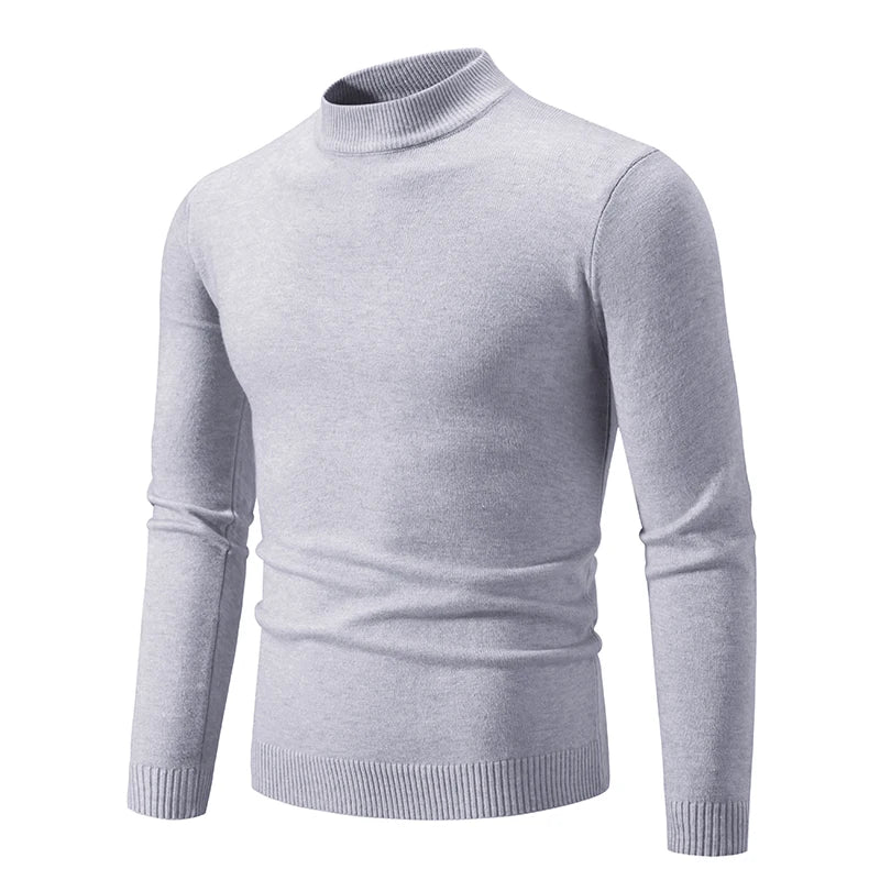 Ny Autumn Winter Designer Fashion Half Turtleneck Sticked tröja Högkvalitativ herr Casual Solid Color Warm Woman Sweaters