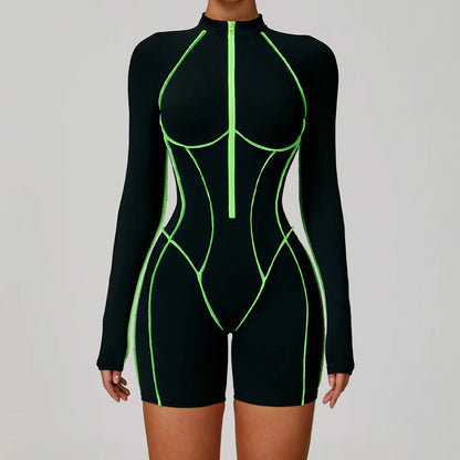 Gym Set Women Jumpsuit Training Yoga Suit Sportswear Women Long Sleeved Sports Fitness Rompers Female Push Up Workout Bodysuits