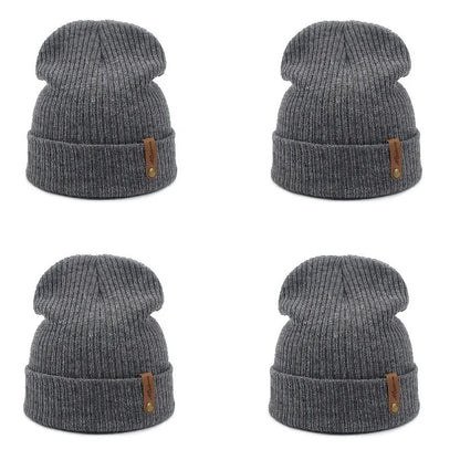 Brand Oohmy Knitted Hats for Men Women, Skullies Caps, Warmer Bonnet, Casual Cap, Monochromatic, Male and Female, Winter, 2024