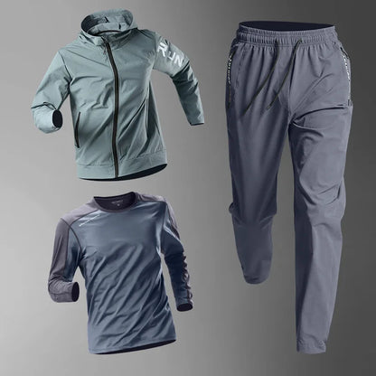 Costum sportiv de primăvară pentru bărbați alergare de fitness de fitness de dimineață alergare în aer liber sport rapid uscare rapidă pentru ciclism, haine pentru jacheta de antrenament pentru ciclism