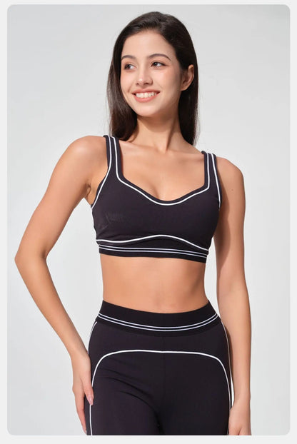 Women's Air Heart Throb Bra Legging Fitness Yoga Set Tight Pants Shoulder Straps Comfortable Bra Built in Chest Mat Sportswear