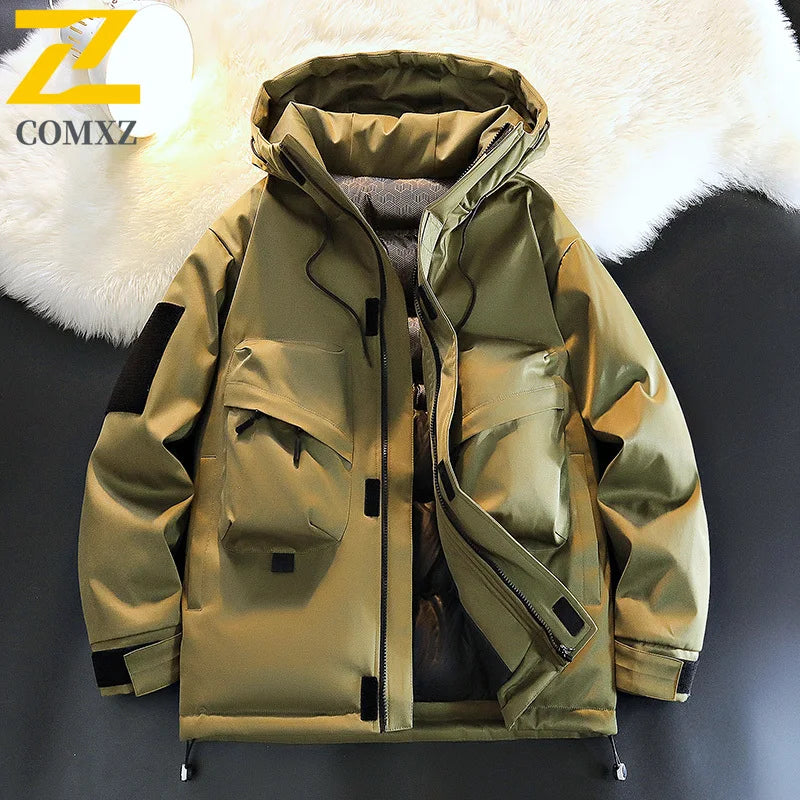 2025 High Quality Men's Winter Jacket Trendy Casual Thickened Graphene Warm Hooded Parka Snow Ski Very Cold Cotton-padded Coat