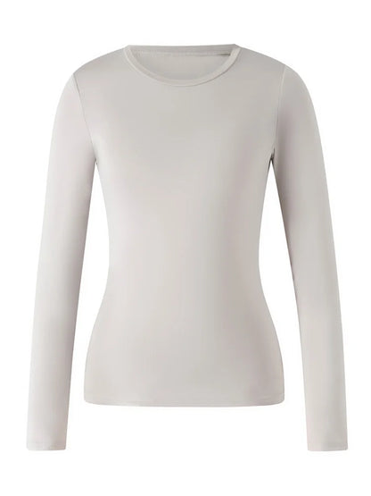 CHRONSTYLE Women Casual Long Sleeve T-Shirts Spring Autumn Solid Slim Fit Pullovers Tees Shirts Female Streetwear Base Tees Tops