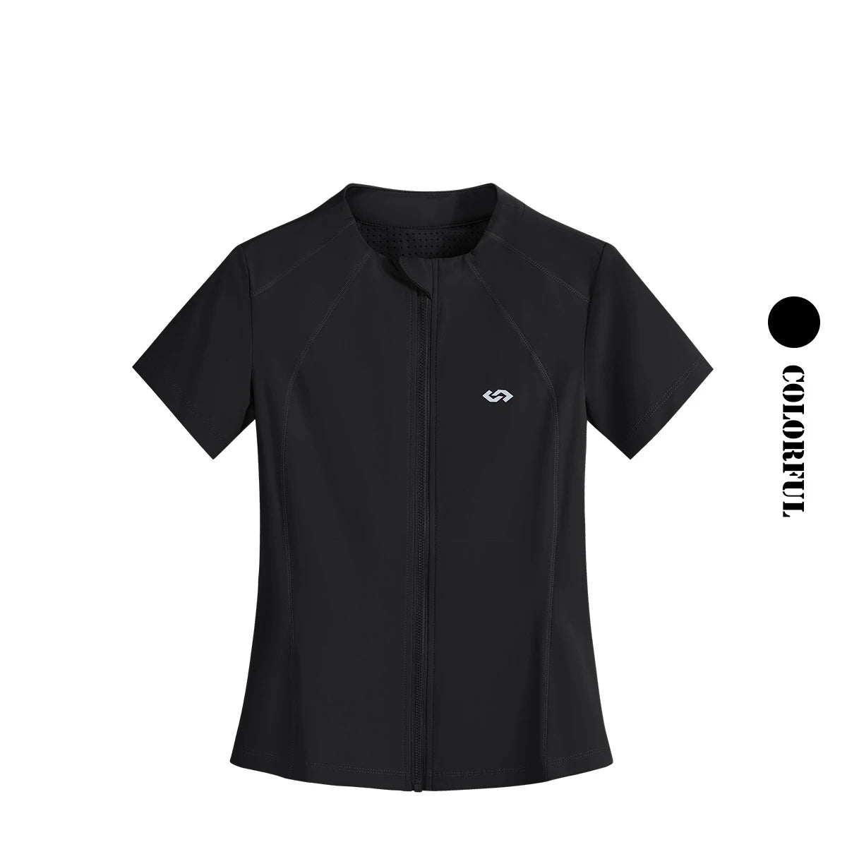 Drur Gym T Shirt sportkläder Kvinnor Kort ärm Snabbt torrt andningsbara dragkedja Sports Top Fitness Shirts Jogger Tops för Activewear