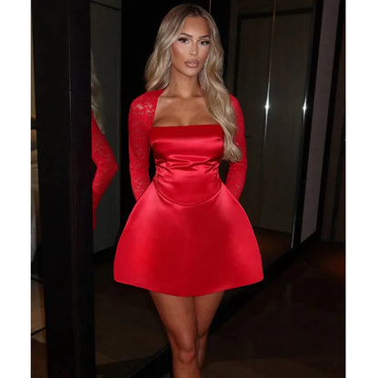 Avrilyaan Button Backless Bodycon Short Sexy A-line Dress Women Nightclub Party Dress Long Sleeve Mini Autumn Dress Vestidos