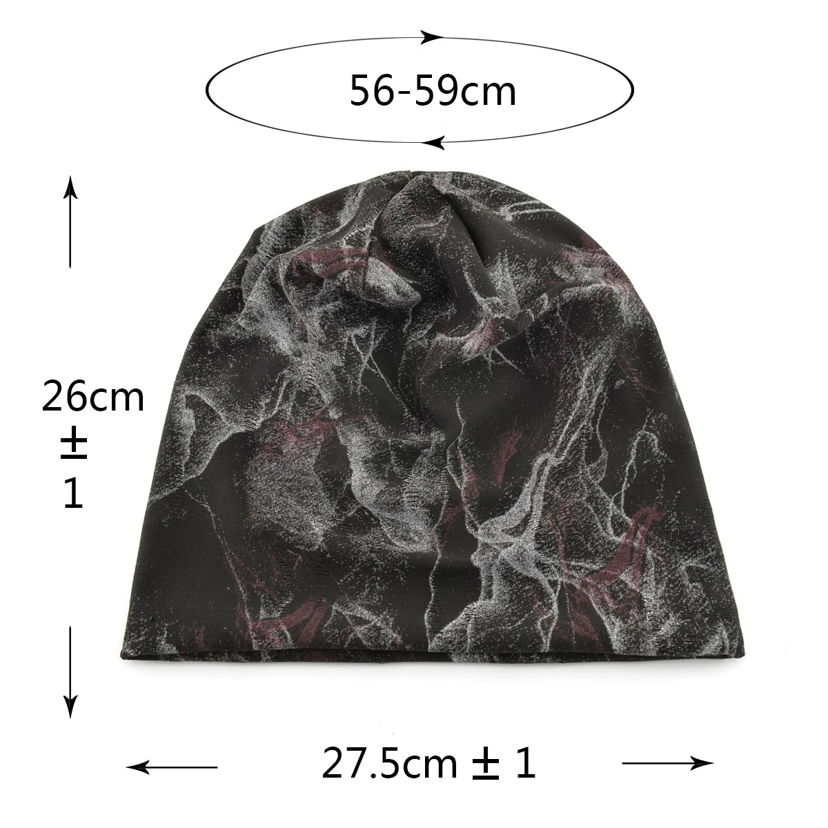 Unisex Chinese-Style Marbled Print Beanie Hat Men Women Loose Style Slouchy Bonntet Cap Spring Autumn Outdoor Casual Sport Hats