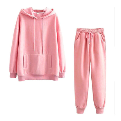 Žene tracksuit casual kapuljače dukserice hlače set salon nošenje sportskog odijela 2pcs jesenska zimska odjeća s kapuljačom zgužvane setove