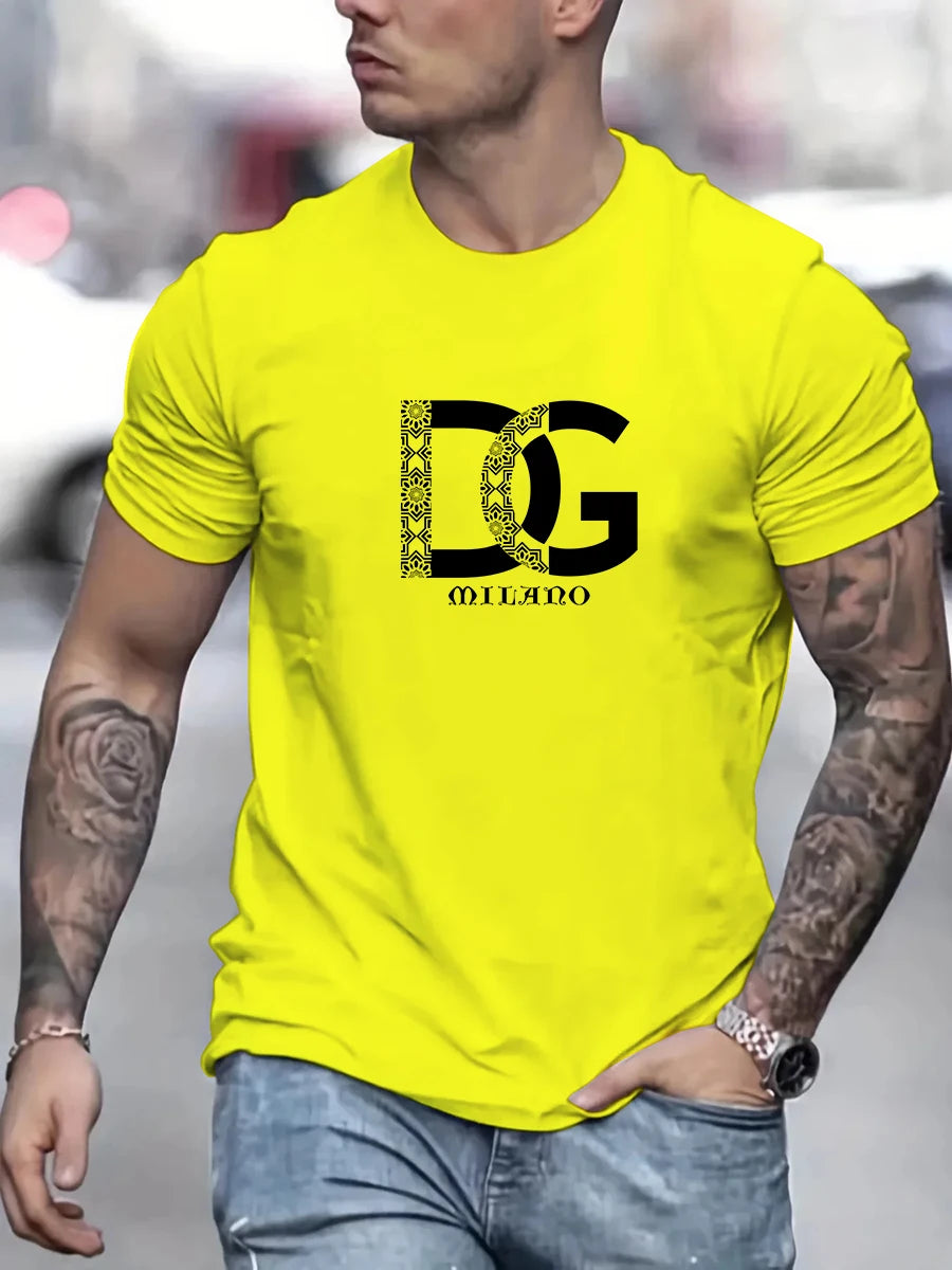 T-shirt Summer New High-quality Cotton Short Sleeved letter Printed O-neck T-shirt Fashion Designer Matching Top