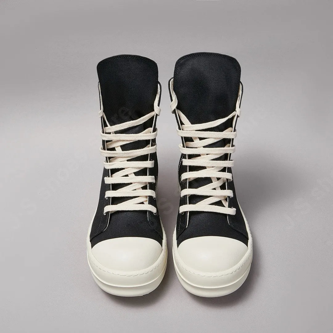 R-O But But Men High Top But Black Canvas Women Sneaker Buty swobodne buty woskowane tenisówki