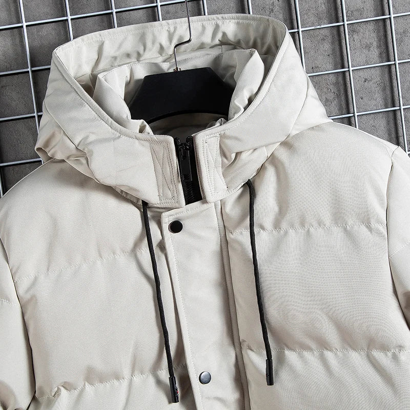Langhylse Solid Warm Parkas Cardigan Outdoor Men Autumn Winter Jacket Waterproof Hoodie Outerwear Fashion Sportswear Coat Tops