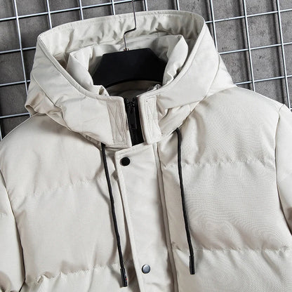 Langhylse Solid Warm Parkas Cardigan Outdoor Men Autumn Winter Jacket Waterproof Hoodie Outerwear Fashion Sportswear Coat Tops