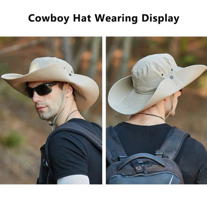 Men's Waterproof Fabric Mountaineering Hat Male Anti-UV Sun Hats Outdoor Fishing Cap Wide Brim Caps Bucket Hat Boonie Hat Gorros