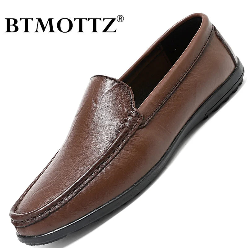 Pravá kožená muži boty příležitostné luxusní značky Men Loafers Italské mokasíny prodyšné skluz na muže, který jezdí boty chaussure homme