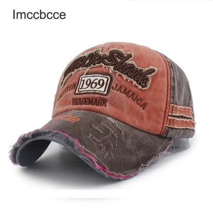 Oprani pamuk iz 1969. vez bejzbolske kape za žene muškarci sportski viziri vintage snapback cap unisex-teen hip hop hat kosti tata šešir