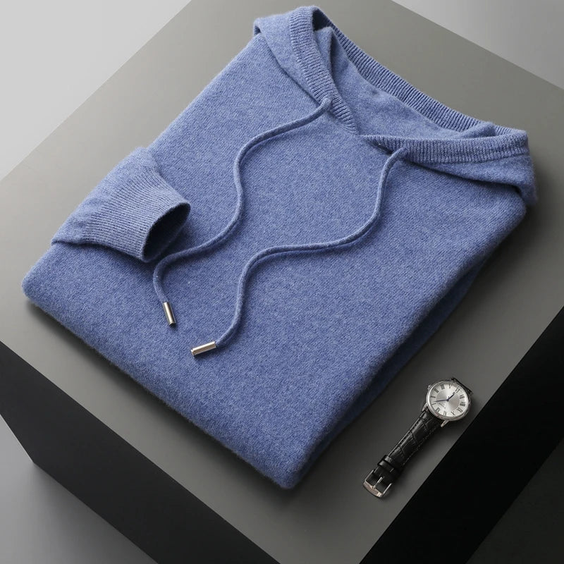 Cashmere femenino de hombres con capucha de una pieza lista para usar 100% Merino Wool Knited Swein Winter Winter informal Top Long Long