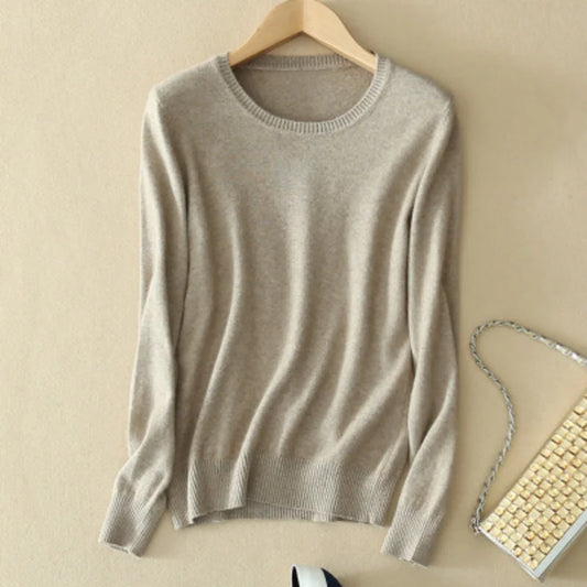 2025 Autumn Winter Sweater Women Long Sleeve O-neck Knit Tops Solid Slim Fit Bottoming Shirt Korean Fashion Pullovers Knitwears