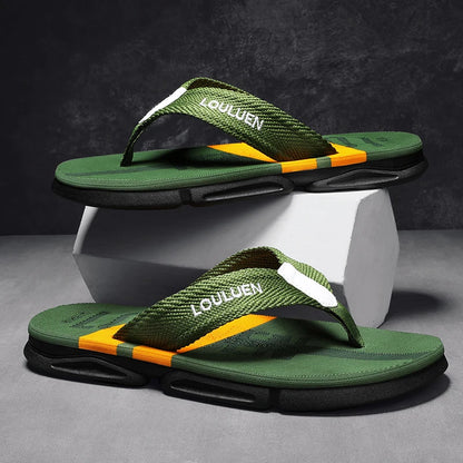 Hágæða tísku karlar flip flops sumarströnd flip flops menn frjálslegur andar andstæðingur strandskírur karlar sumar úti