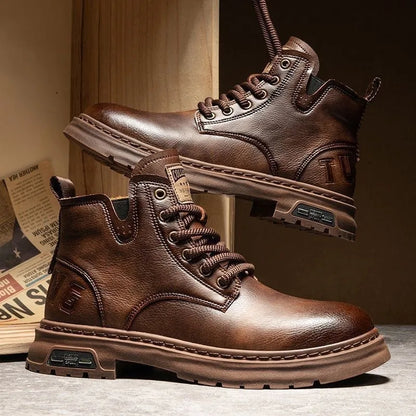 Winter Männerstiefel Trendy Herrenschuhe Britische Frachtstiefel im Freien im Freien vielseitige Freizeitschuhe Mann Schuhe Knöchelstiefel