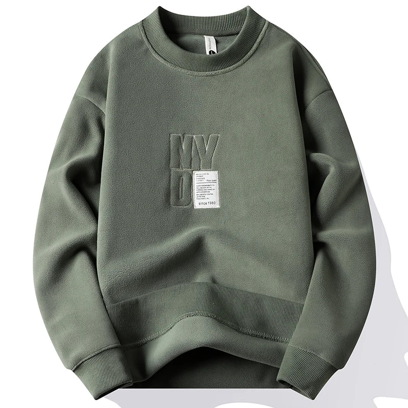 Moda masculina grossa bordado com capuz de capuz