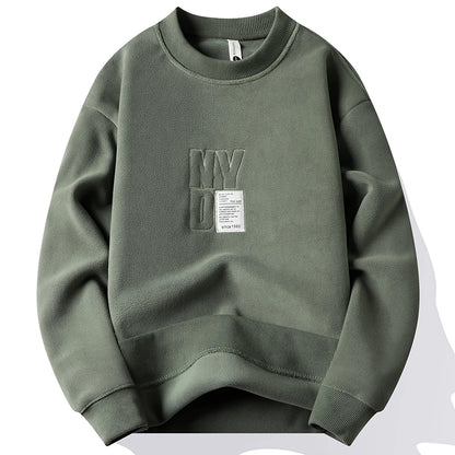 Moda masculina grossa bordado com capuz de capuz
