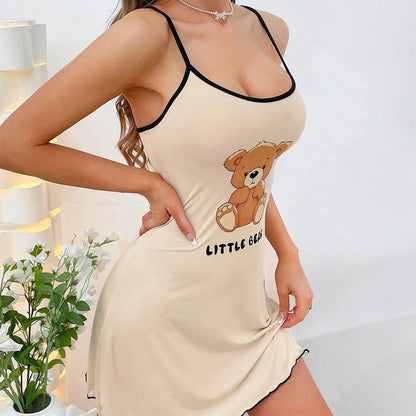 Lingerie Dress Sleeping Wear for Woman Pajamas Sexy Sleepewear Women's Pajama Dress Sleepwear Piece Summer Night Shirts Ladies