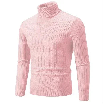 Suéter de cuello alto para hombres sólidos de color sólido