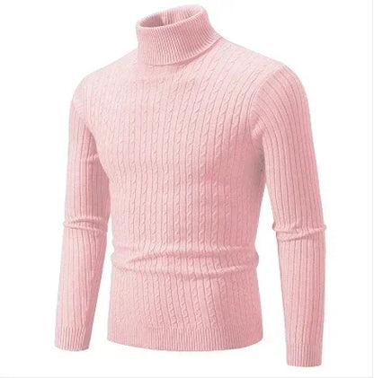 Suéter de cuello alto para hombres sólidos de color sólido
