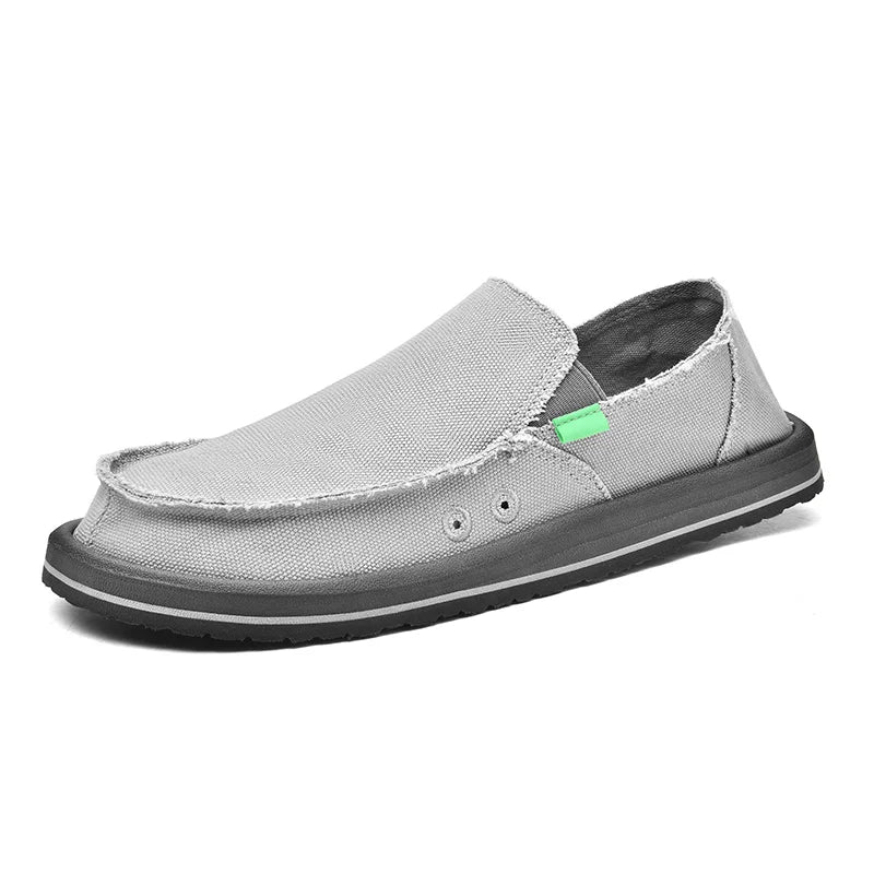 2025 Ny forår Håndlavet lærred afslappet mænd sko design mode sneakers mand loafers åndbare lave top flade sko blød kørsel