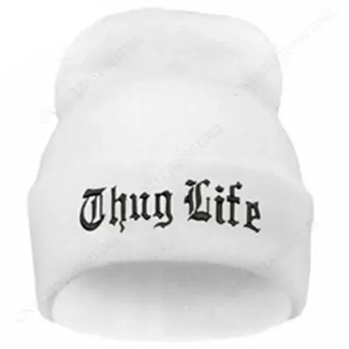 New THUG LIFE Black Letter Beanie Unisex Fashion Hip Hop Mens Beanies Knitted Caps for Women Skullies Gorros Bonnets Hat